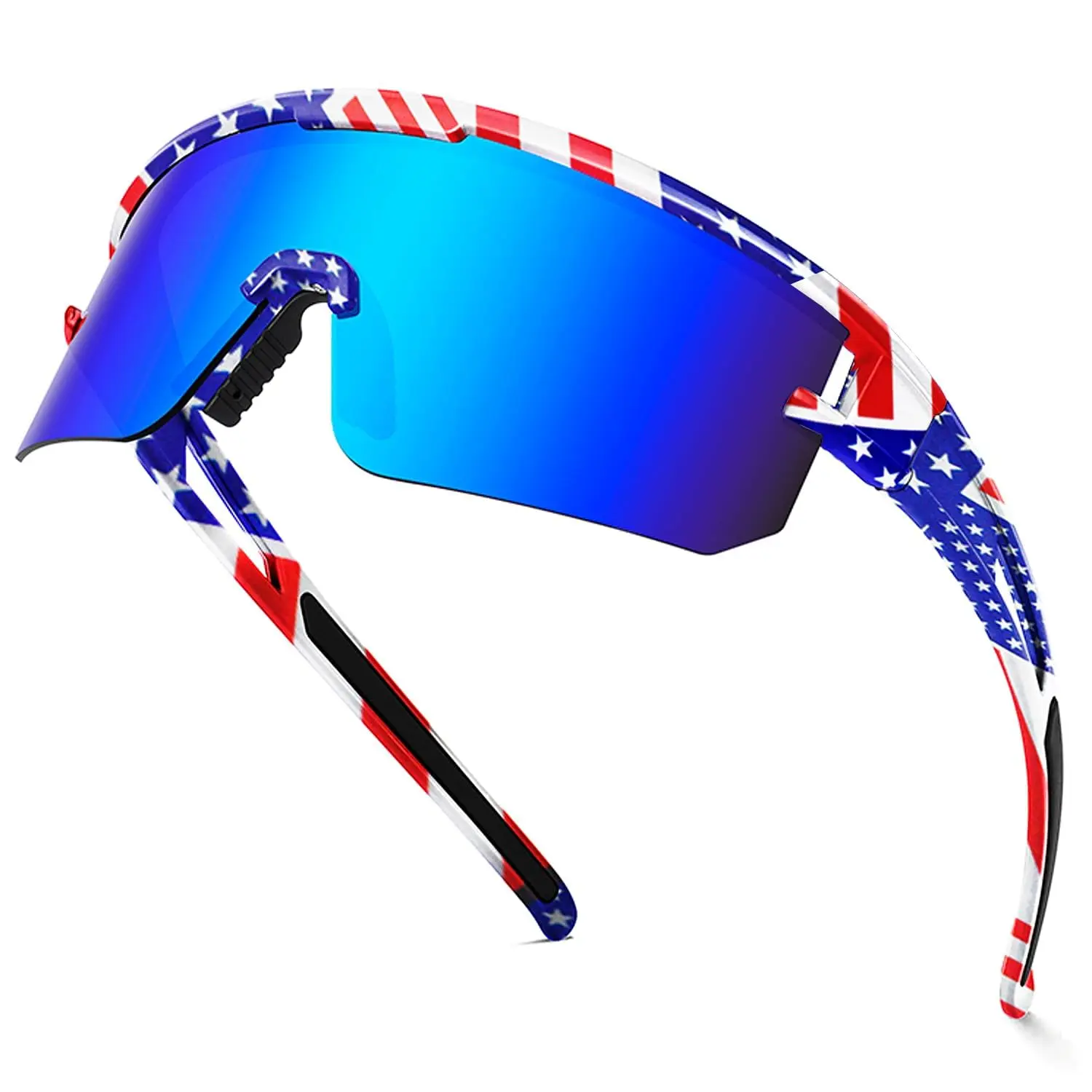 Polarized Sports Sunglasses, Wraparound Outdoor Eyewear with an Adjustable TR90 Frame for Men, Women & Youth, UV400 Lens for Cycling & Baseball