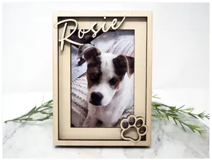 Memorial Gift Custom Dog Picture Frame Custom Wooden Engrave