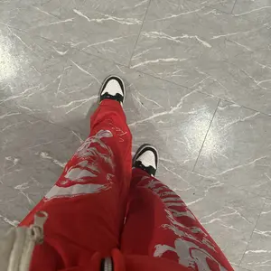 Men's Casual Loose-Fit Drawstring Pants, All-Season Wide-Leg Sweatpants with Nun Print, Comfortable Long Trousers for Everyday Wear, Casual Streetwear Pants