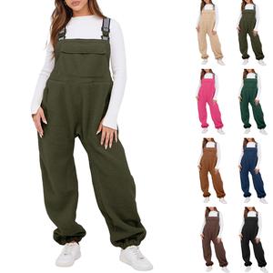Molitree Women's Sherpa Fleece Overalls 2025  Warm Winter Casual Loose Jumpsuits Sherpa Bib Overalls Fuzzy Ski Pants with Pockets Basic Womenswear Coveralls Strap