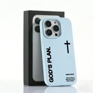 Easter Theme "God's Plan" Bible Verse Cross Phone Cases, Silicone Skin-feel Protective Cover for iPhone 17 phone case iphone 16 15 14 13 12 11 Plus Air Pro Max, Timeless Religious Gift & Daily Use