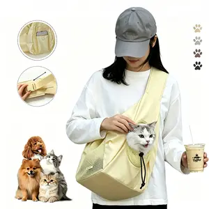 Dog & Cat Pet Sling Carrier for Dogs & Cats – Hands-Free, Breathable, Lightweight Crossbody Bag for Small Pets Pet Bag for Travel and Walks Breathable Hands-Free Pet Carrier Sling