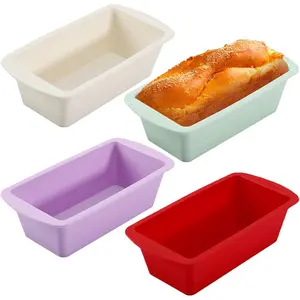 4 Pack Mini Loaf Pans, Non-stick Bread Baking Pan Easy-Small Bread Pans Reusable Baking Molds Tins Mold for Homemade Bread, Brownies, Cakes, Meatloaf