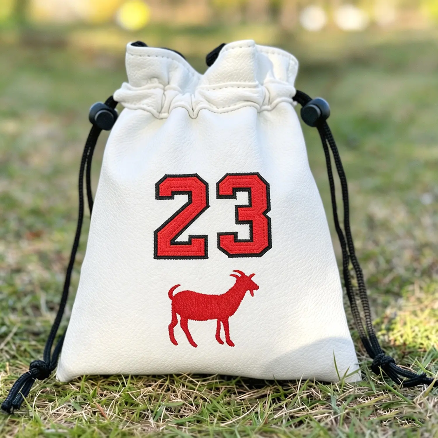 Portable Drawstring Golf Valuables Bag, Embroidered 'letter 23' Golf Ball Pouch, Durable Golf Storage Bag for Men Women Golfers
