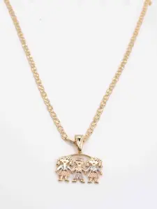 New design of 2 girls and a boy in three-color gold plated with a 24-inch gold plated or 18-inch gold plated chain. Necklace For Daughter Handmade Fashion Accessory