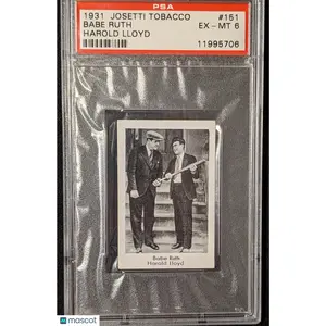B.Ruth/H/Lloyd PSA 1931 Josetti Tobacco Babe Ruth Lloyd #151 6 Beautifully Centered Eye Appeal