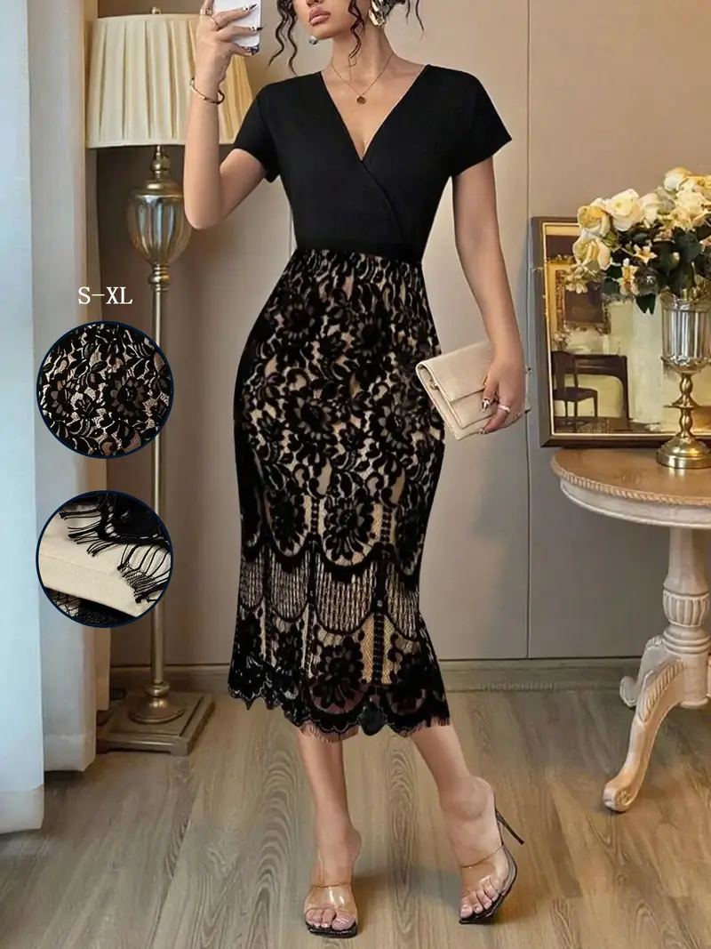 Black and lace dress - TikTok Shop Black and lace dress - TikTok Shop