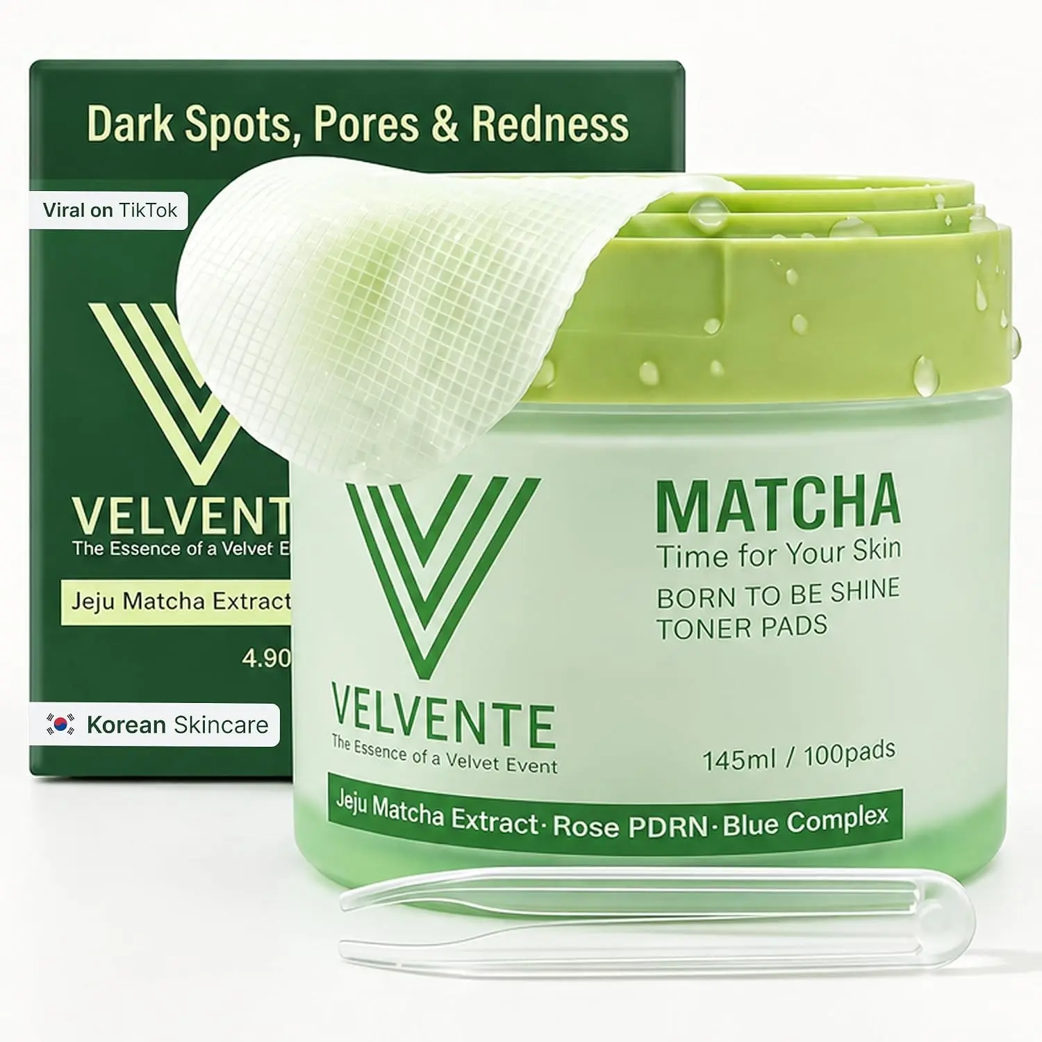 Korean PDRN Toner Pads for Dark Spots, Pores & Redness, Vegan Gentle exfoliation smoothing hydrating even tone for AM&PM Acne-Prone Sensitive Skin 100ct