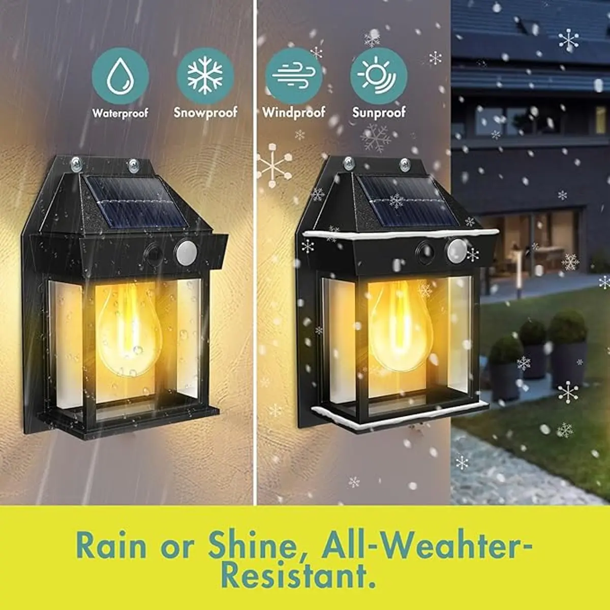 4 Pack LED Motion Sensor Solar Lights ,Outdoor IP65 Waterproof Security Lamp Garden