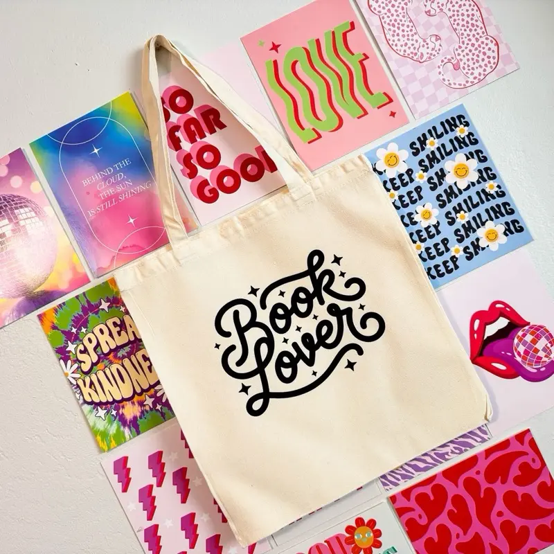 Book Lover Canvas Tote Bag | BookTok Reader Aesthetic | Reusable Bookish Tote for Readers & Teachers