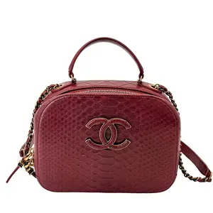 Pre-owned CHANEL leather Crossbody Bags Quilted Coco Curve Vanity Bag Burgundy