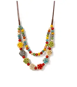 Ladies Necklace Stud Earrings Jewelry Set For Women Girls Bohemian Vintage