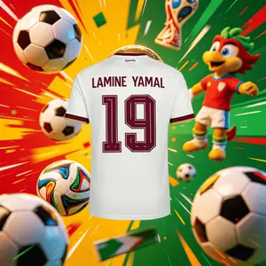 2026 Spain 19#Lamine Yamal and 20#Pedrl Short And Long Sleeve Soccer Jersey Fans Version Breathable