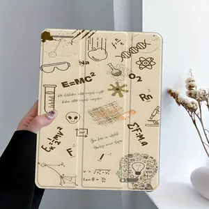 Vintage Science Formula iPad Case with Pencil Holder, Triple Fold Stand, Auto Wake/Sleep, Shockproof Full Protective Cover for Girls Women, Fits iPad 7.9/8.3/10.2/10.5/10.9/11/12.9/13 inch, Perfect for School & Office