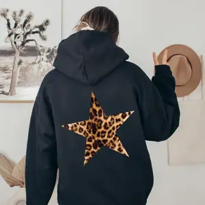 Leopard Star Hoodie for Women – Y2K Streetwear Fashion Hoodie, Trendy Leopard Print Hoodie, Cute Graphic Hoodie for Girls & Teens