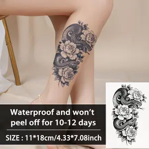 Temporary Tattoo Stickers, Waterproof Long-Lasting 7-15 Days, Half Permanent Herbal Tattoos, Non-Glare Fake Tattoos for Arms, Legs, Back