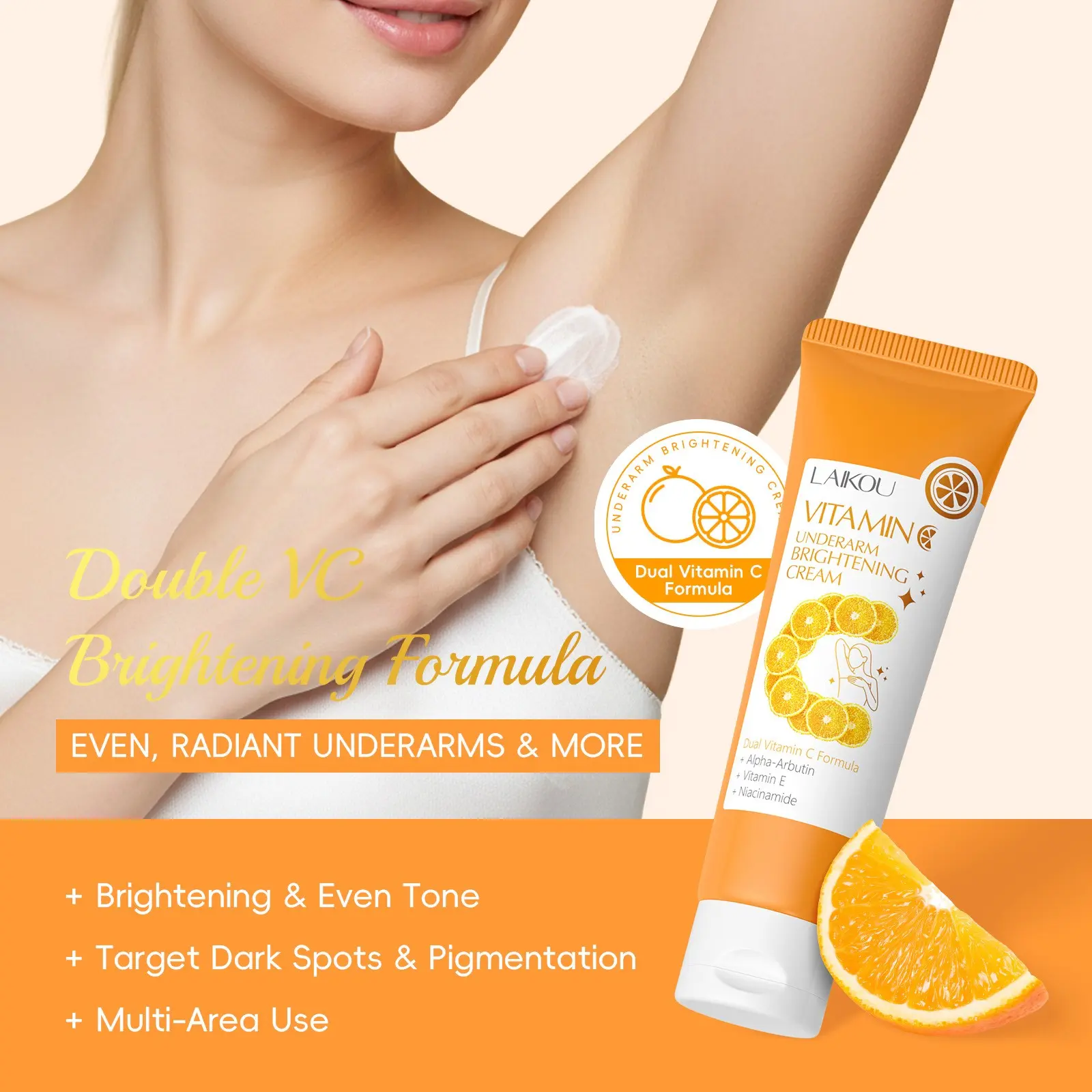 Vitamin Dark Spot Moisturizer Cream Treatment 30g  Enriched with Vitamin C  Targets Dark Underarms Knees Elbows  Fades Discoloration & Brightens Skin  Gentle Non-Irritating Formula