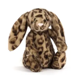 Jellycat Leopard Bunny Plush Toy, Soft Bashful Bunny Stuffed Animal, Cute Spotted Rabbit Doll Gift for Girls Kids Birthday