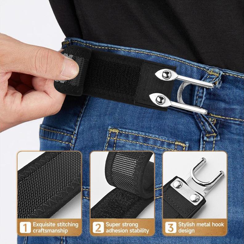 Tactical Metal Hook Elastic Belt (Unisex)  - Buckle Invisible Design | Soft Adjustable Side