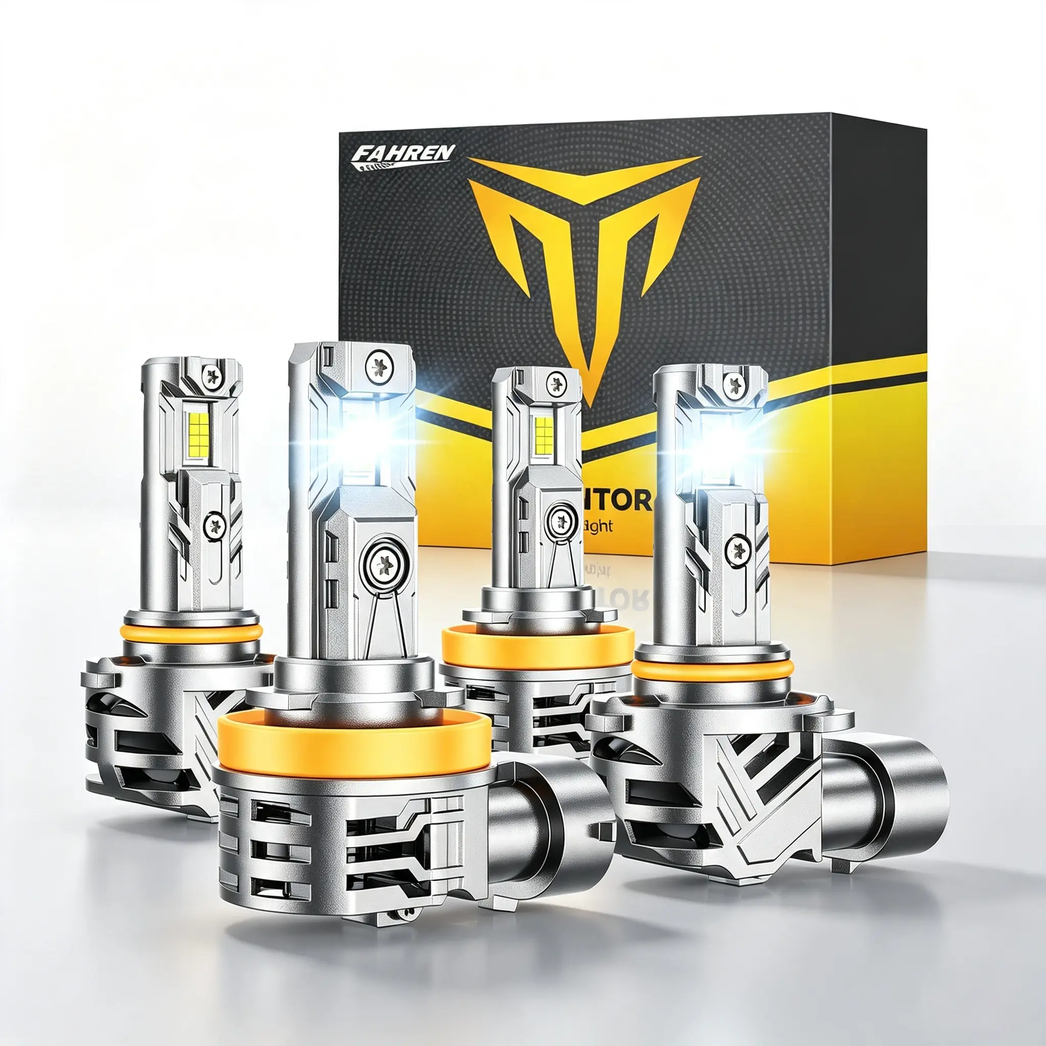 FAHREN 2026 Upgraded LED Bulbs Combo, H11 H8 H9 + 9005 HB3, 60000LM, 900% Enhanced Visibility, 6500K Cool White, Off-Road Headlight & Fog Light Replacement Bulbs