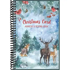 Christmas Card Address & Record Book: Undated 10 Year Tracker with A-Z Alphabetical Tabs to Organize Addresses and Log Holiday Cards and Gifts Sent and Received - Snowy Woodland Animals Cover Design