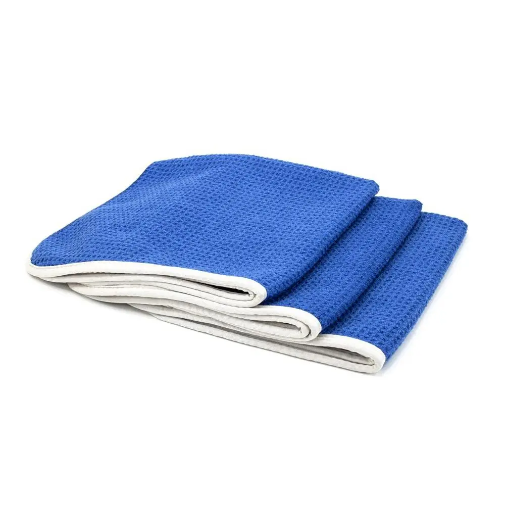 [No Streak Freak] 3-Pack Heavy-Duty Reusable Low-Linting Synthetic Waffle-Knit Microfiber Glass Wiping Towel (16 in x 16 in, 400 gsm) for Spot Clean, Home Care Cleaning Cloth