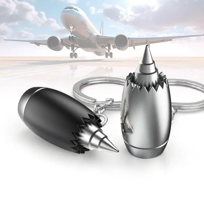 New Metal Aircraft Engine Keychain Mini Jet Engine Car Bag Decorative Pendant Military Fan Aviation Academy Graduation Souvenir
