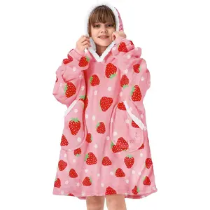 Wearable Blanket Hoodie,  Sherpa Warm Hoodie Blanket Thick Sweatshirt,  for Women Men Girls