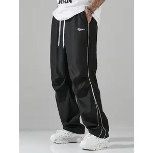 Y2K Track Pants | Black Streetwear Joggers with "Power" Slogan