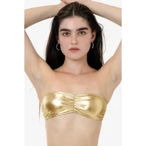 RLA3007 - Lamé Ruched Tube Bra