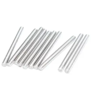 M6 x 80mm,304 Stainless Steel Full Threaded Rod, Right Hand Thread (10Pieces)