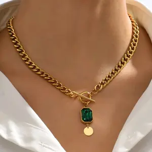 Gem Necklace- Gold coloured