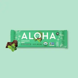 ALOHA - Chocolate Mint - Protein Bars - 12-count - 14g of plant-based protein - 5g of sugar