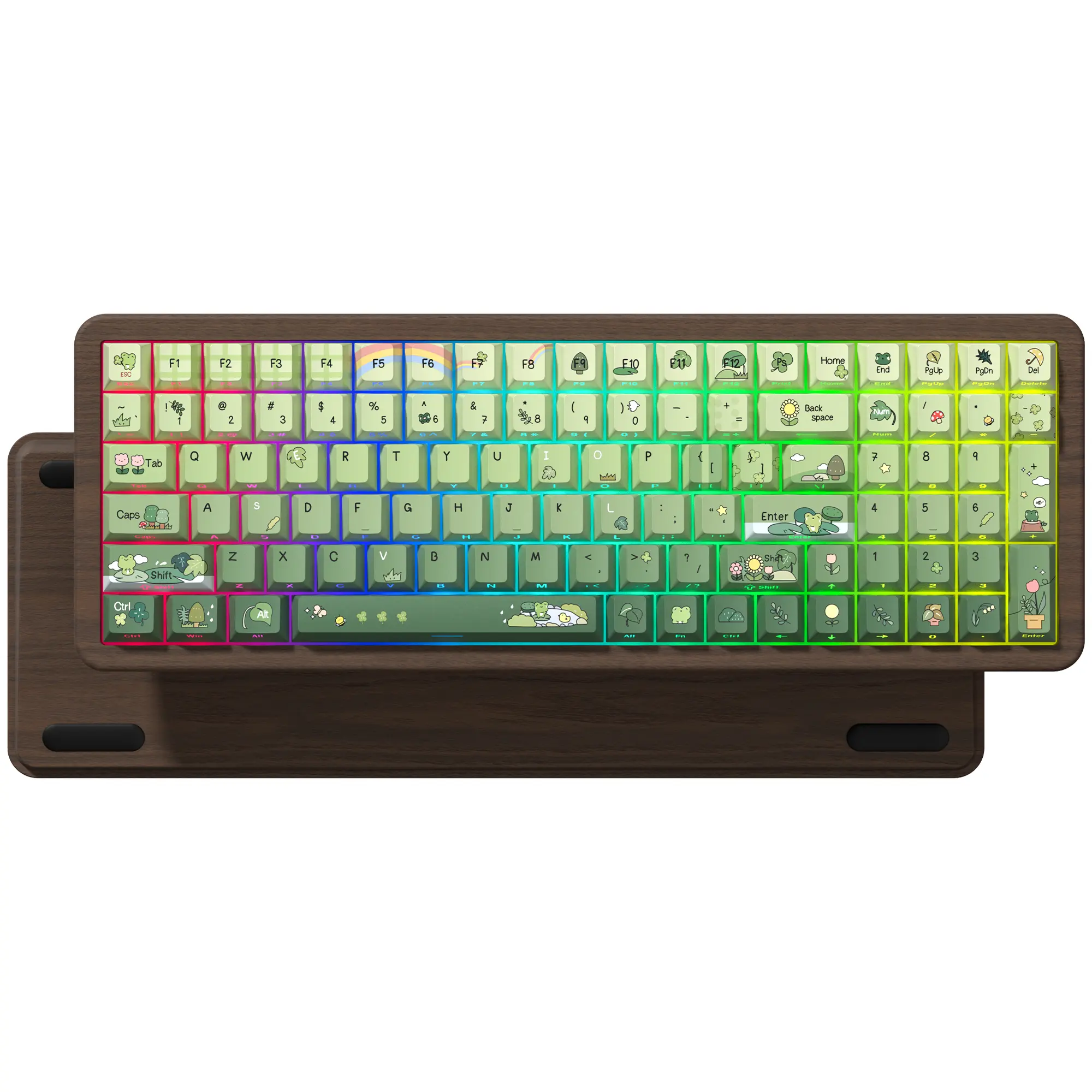 Womier Wood Creamy Keyboard with Number Pad, Wireless Frog Keyboard-WD99 | Mechanical Gaming Keyboard QMK/VIA,100-key BT5.0/2.4G/USB-C Hot Swap,PBT Keycaps Custom RGB for PC/Mac,POM Linear Switch