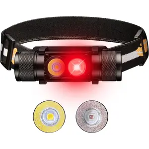 LED Rechargeable Red Headlamp, H25LR / D25LR Powerful Lightweight Headlight with 90 High CRI Bright White Light and 660nm Deep Red Light, USB C Charging for Camping, Hiking, Hunting