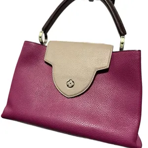 Pre-owned Louis Vuitton Pebbled Leather Shoulder Bags Preowned Capucines color block