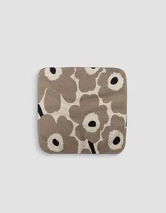 Chubby Flowers Grey Dishcloth Set - Double-Sided Print Quick-Dry Kitchen Cleaning Cloth