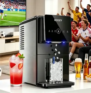 <Ice on Tap for Every Match!>ecozy Nugget Ice Makers Dispenser 40 lbs Per Day Pebble Sonic Ice Machine Countertop, Touch-Free Ice, Self-Cleaning, Mistalo Drop Slim for Home Kitchen Office