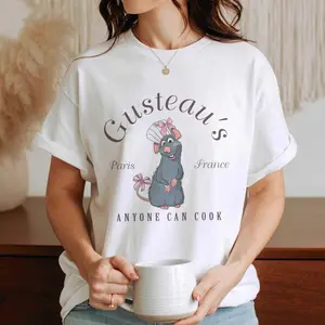Ratatouille Pink Coquette Vintage Shirt, Gusteau's Shirt, Remy Mouse Chef Shirt, Ratatouille Movie Shirt, Anyone Can Cook, Little Chef Remy Cotton Fabric