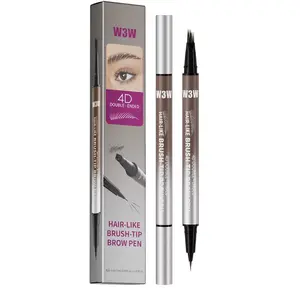 W3W Eyebrow Pen 4D Double-Ended Hair-Like Brush-Tip Brow Pen 2/1 Different Colors Single Pack