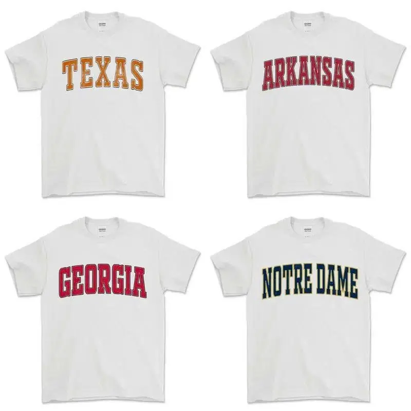 Retro Football All Team T-Shirts White Color - Vintage Sportswear Collection, Graphic Tee, Custom College Shirt