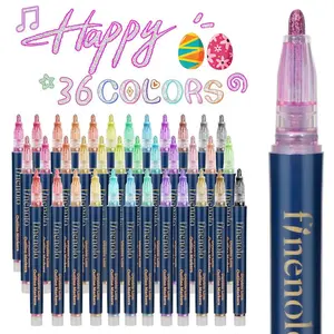 FINENOLO Outline Shimmer Markers, 36 & 48 Glitter Metallic Gel Pens for Coloring, Tween Teen Girl Christmas/Birthday Gifts Trendy Stuff, Cool Fun Art Crafts School Journaling Supplies for Kids Girls Ages 4 8 10 16 Year Old Tiktokshopblackfriday