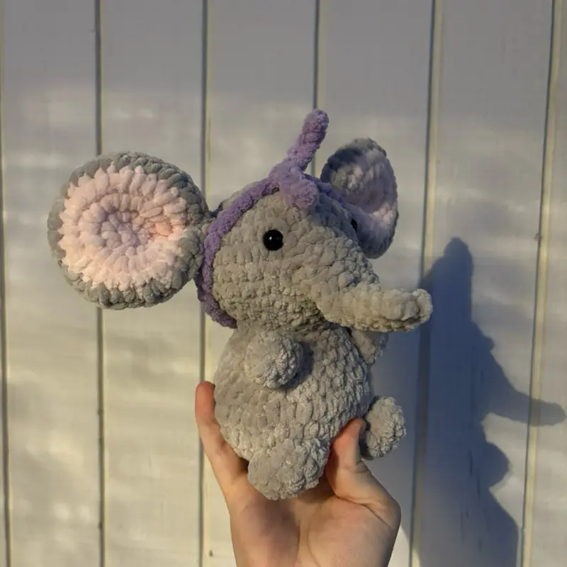 Elephant Crochet Toy Plush Handmade
