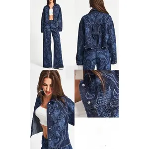 Midnight Paisley Denim Set