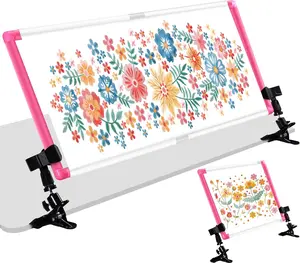 Large Embroidery Scroll Frame, Adjustable Cross Stitch Scroll Frame, Plastic Clip Frame for Embroidery, Punch  Frame Scroll Frames for Cross Stitching, Needlework(34.6 x 14.2 Inches)