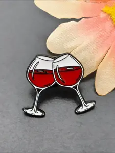Red Wine Glasses Cheers Enamel Pin Wine Toast Brooch Double Wine Glass Lapel Badge Perfect Party & Holiday Gift for Wine Enthusiasts