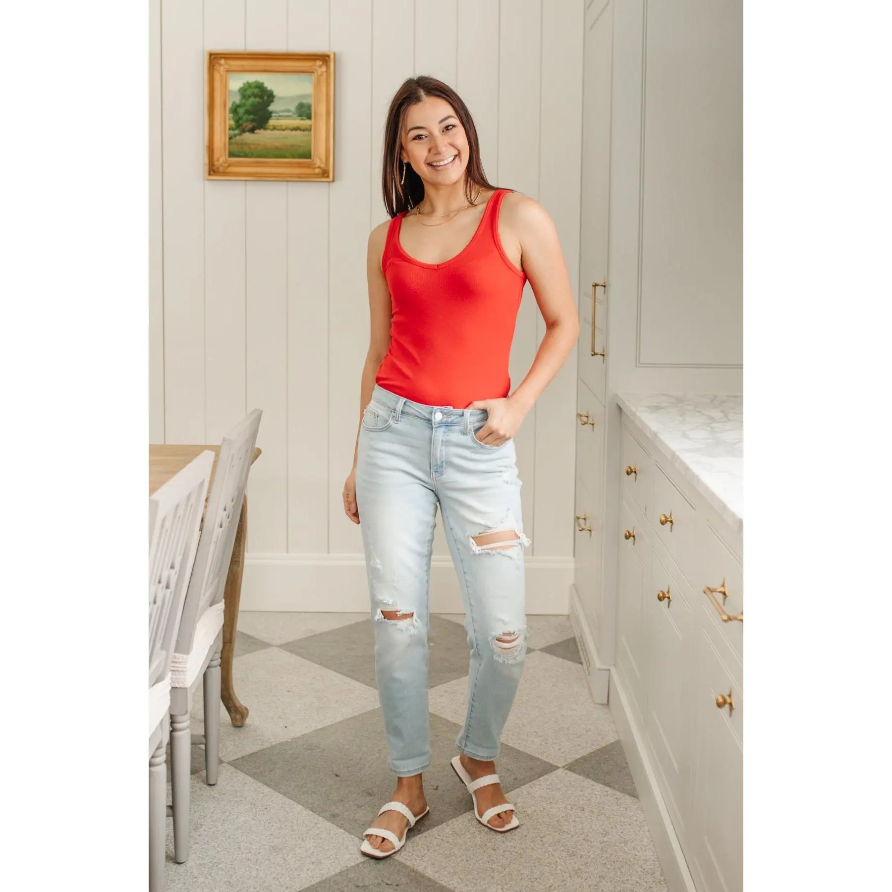 Judy Blue Super Light Destroyed Boyfriend Jeans, Casual Wear, Jean Pants