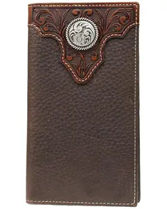 Ariat Men's Tooled Overlay And Concho Rodeo Wallet - A3510202