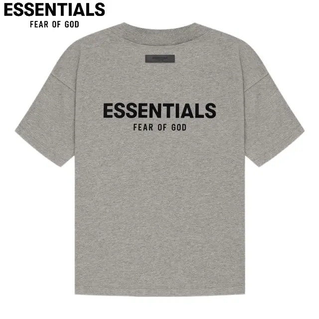 Essentials Fear of God Dark Oatmeal Velvet Tee Oversized Cotton Streetwear T-Shirt Men Women