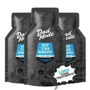 DadMode Laundry Stain Remover for Deep Stains | 3-Pack Refill | High-Performance 7-Enzyme Clothing Stain Eliminator | Sandalwood & Suede